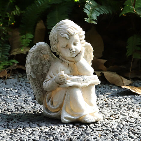 Statue de jardin en pierre à suspendre Ange endormi : : Jardin