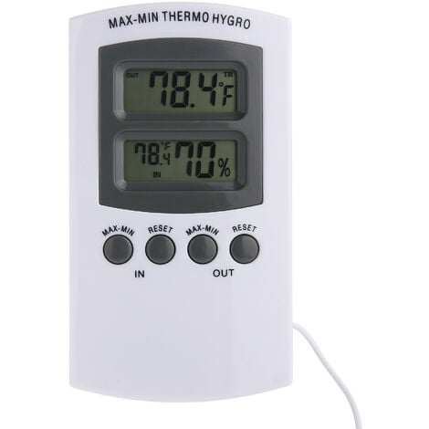 Thermomètre int/ext sans fil noir coloris unique Otio