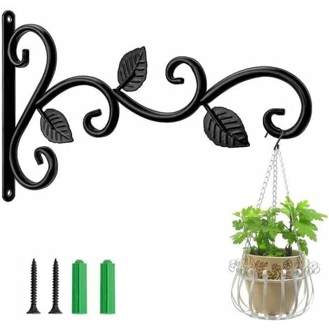 Support de panier suspendu en métal, 2 pièces, crochet de décoration de  jardin extérieur solide, crochet mural pour plantes Pots de fleurs,  lanterne d'alimentation pour oiseaux