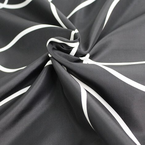 Rideau de Douche, Lavable,Rideaux de Douche en Tissu Impermeable,Lavable en  Machine, en Polyester avec Anneaux (Noir,180 x 180 cm)