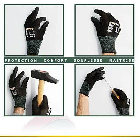 8.518CM 1 paire de gants de jardinage flexibles et résistants aux