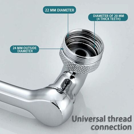 Acheter Extension de robinet universelle à Rotation de 1080 °, aérateur,  filtre anti-éclaboussures en plastique, robinets de lavabo de cuisine, buse  de barboteur, bras robotique