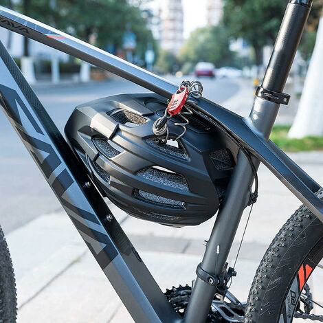 Câble Antivol Casque Vélo Cadenas à combinaison à 4 chiffres Noir