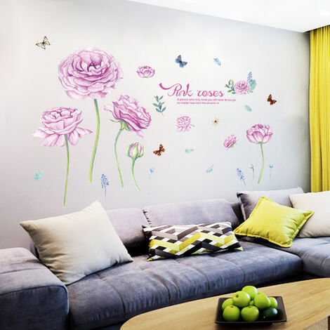 Stickers Muraux Tournesol 3D Papillon Jaune Fleurs Décoration Murale Vinyle  Imperméable Amovible Autocollants pour Salon Cuisine Stickers Muraux pour  Famille Mur