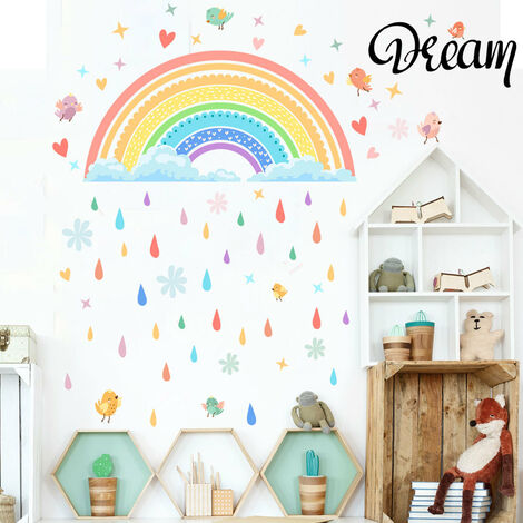 Stickers mural arc-en-ciel personnalisé • Déco chambre enfant