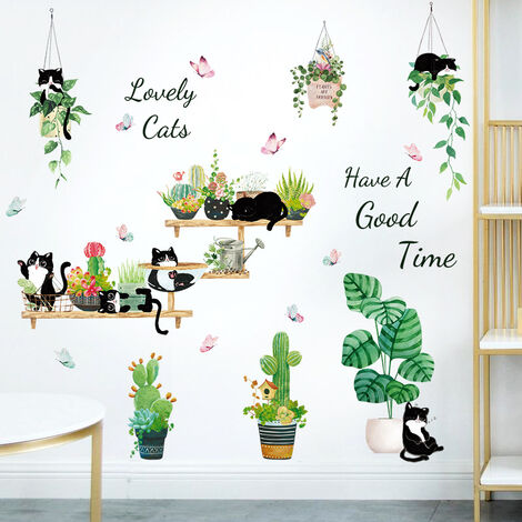 Stickers muraux : Chats sur un escalier - Sticker décoration murale
