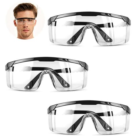 Lot de 3 lunettes de sécurité, anti-buée et protection UV Lunettes de  protection transparentes, lunettes de protection de sécurité, lunettes de  sécurité pour enfants Nerf Gun Battles, construction