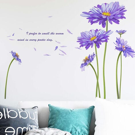 2 Pièces Stickers Muraux De Décoration Pour La Maison Violet, Fleur De Fée  Papillon Pour La Cuisine, La Chambre À Coucher Ou Le Mur De Fond De Salon, Mode en ligne