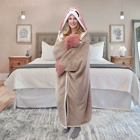 FAMKIT Couverture à capuche pour nouveau-né - Doux et chaud - Tricot en  velours épais - Polaire - Sac de couchage pour nouveau-né - Unisexe -  Cadeaux