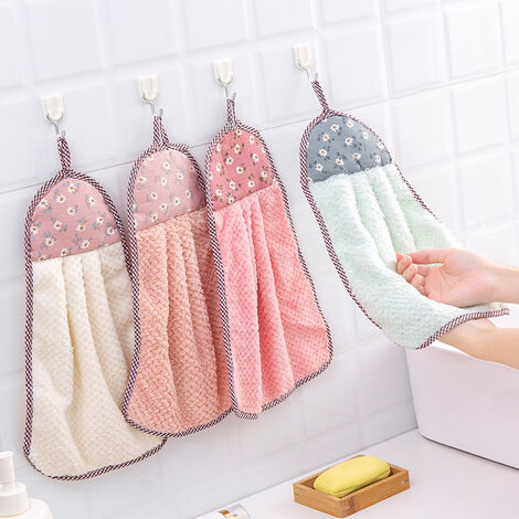 2 serviettes à main serviettes de bain cuisine WC suspendu essuie