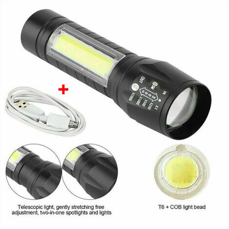Mini lampe de poche torche LED + lumière latérale petite mini lampe torche  tactique LED à haute luminosité avec clip lampe de poche compacte pour