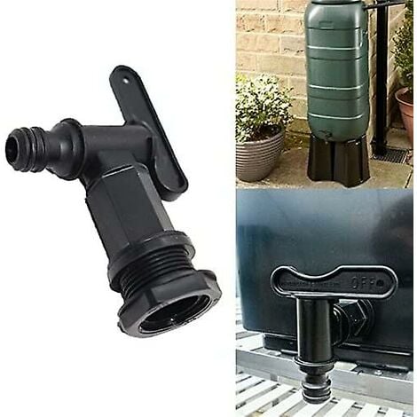Adaptateur de stockage d'eau et de barils de pluie IBC 3/4 col de cygne  pour robinet IBC 1,9 cm - Réservoir d'eau de pluie durable pour jardin,  extérieur
