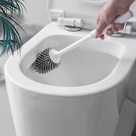Brosses de toilette en acier inoxydable Brosse de cuvette de toilette avec  poils en silicone