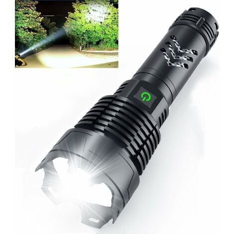 Lampe de poche LED rechargeable 120 000 lumens élevés, lampe de poche  puissante et puissante Xhp160.