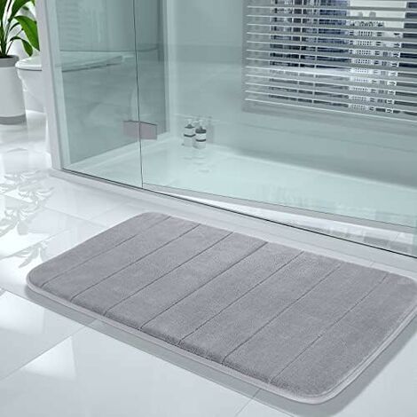 Fankiway Tapis en mousse à mémoire de forme Tapis absorbant antidérapant  Salle de bains Douche Tapis de bain Rouge 