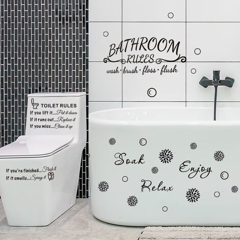 Stickers salle de bain: texte - stickers muraux salle bains - ambiance- sticker