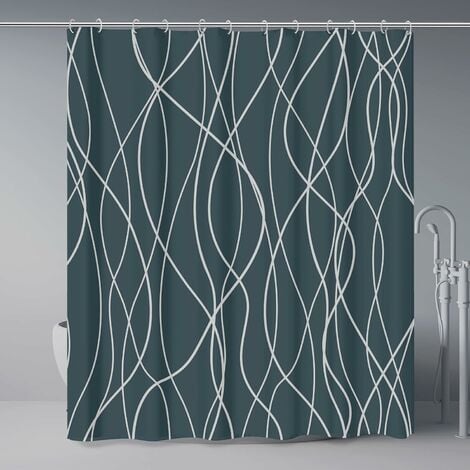 iDesign accroche rideau moderne pour la douche, anneau de douche en métal  et plastique, crochet rideau de douche en lot de 12, blanc/argenté