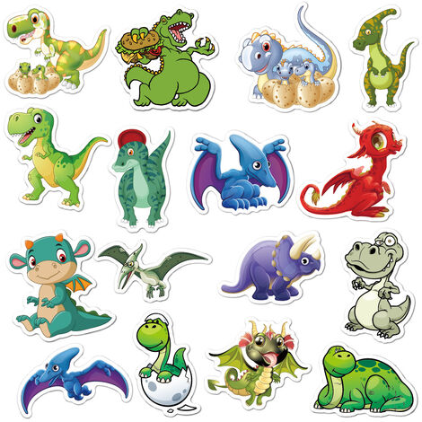 Planche de stickers autocollants sur le thème des dinosaures