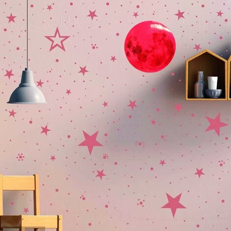 435 points lune et étoiles lumineuses autocollant fluorescent lumineux  autocollant de plafond décoration de chambre pour enfants[L]