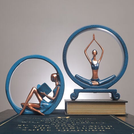Yoga Fille Figurine Décorative Dames Statue Découpe Beauté Résine Anneau  Pour Porche Table Top 1 Pièce