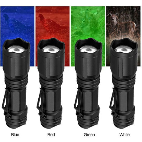 Lampe Torche Multicolore Avec Filtre Vert Rouge, Torche Rouge Vert