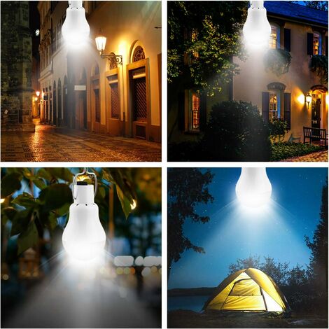 Acheter Lampe solaire d'extérieur Portable, lumière LED, panneau chargé à  énergie solaire, ampoule de secours alimentée pour jardin, Camping, tente,  pêche