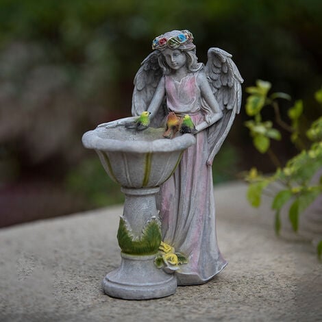 Statue de jardin solaire décoration d'extérieur, figurine d'ange