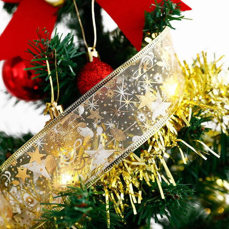 Guirlande lumineuse à piles pour arbre de Noël, fête d'anniversaire,  décoration de vacances (or 4