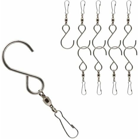 10pcs Swivel Hook/Clips S Hooks for Hanging Wind Chimes Party Ornaments  Garden Basket