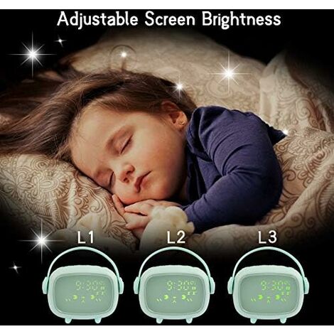 Réveil enfant numérique rechargeable fonction compte à rebours l'affichage  de la commande vocale, marron - Radio-réveil
