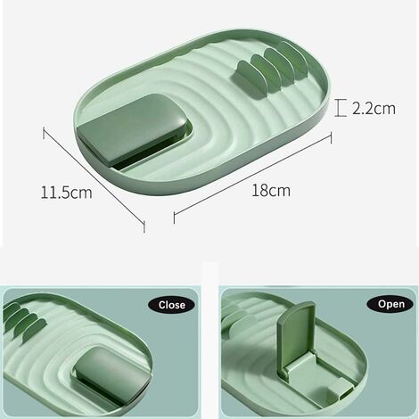 Vert) Plateau à ustensiles de cuisine en silicone, porte-cuillère