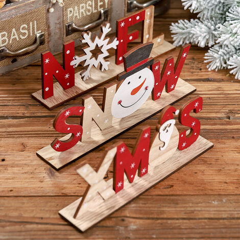 Lettres Noel en bois à poser Naturel - Déco de Noël pour la maison
