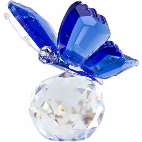 Objet déco en métal doré avec boule en cristal, H19cm