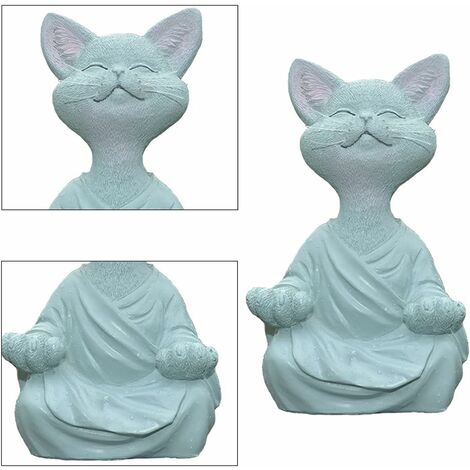 Méditation Statue Chat Statue 12.5cm Yoga Chat Animal Figurine Déco Résine  Méditation Yoga Figures Ornement Sculpture Décor Pour Intérieur Et  Extérieur