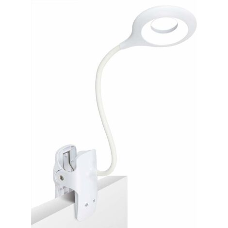 TEAMPD Lampe de Lecture, 10 LEDs Liseuse Lampe Clip USB Rechargeable,  360°Cou Flexible, Gradation Progressive & 3 Température de Couleur, Lumière