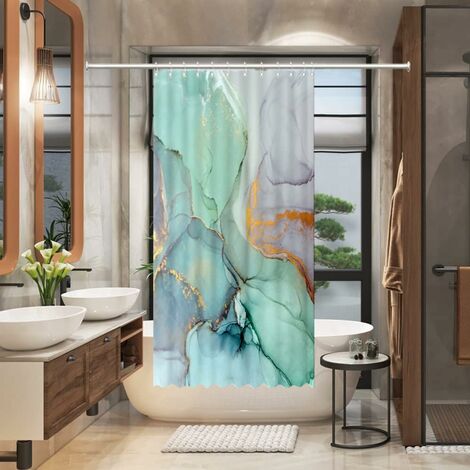 Stall marbre rideau de douche salle de bain ensemble coloré tissu ruban  aquarelle abstraite encre peinture