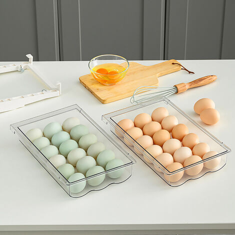 1 Ensemble Boîte de rangement pour œufs de réfrigérateur Tiroir