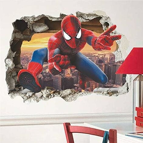Stickers Muraux Spiderman 3D Effect Autocollants Chambre Decor