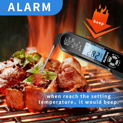 Thermometre cuisine accessoire cuisine termometre cuison,thermomètre sonde  cuisine thermometre barbecue 5Secondes LCD Ecran Thermomètre pour Patisserie  BBQ Lait à Viande Lait Culinaire 