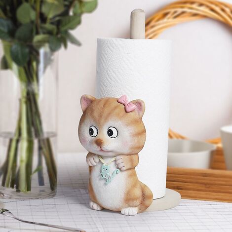 Porte-serviettes en papier de table en résine pour animaux Ornement de  porte-rouleau de chat