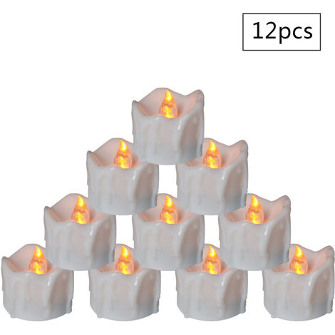 Bougies chauffe-plat LED à piles, 10 pièces, lampes créatives, pour la  maison, pour la saint