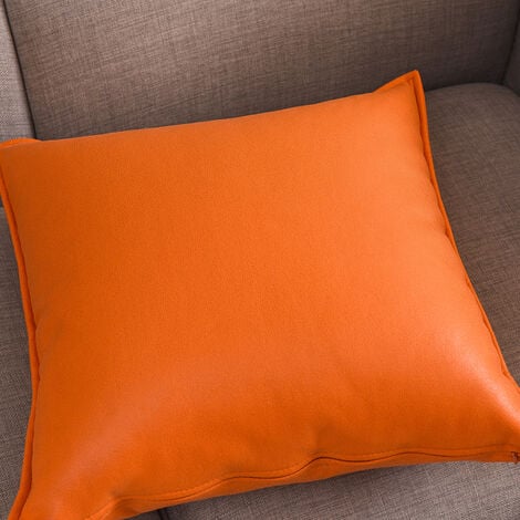 Oreiller léger luxe salon canapé haut de gamme taie d'oreiller moderne  coussin taille oreiller orange couette jetable 4545cm (orange)