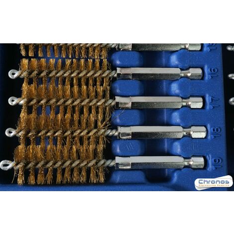 Sealey Rotary Tool Brush Set 18 Piece Brass Steel Wire Nylon Brushes