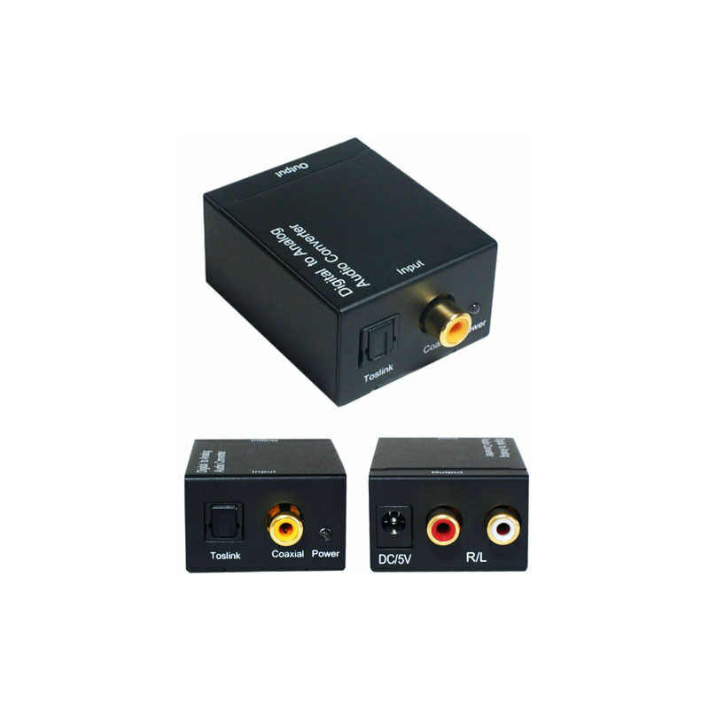 Digital Coaxial/Optical To 2 RCA PHONO Sound bar Converter Adapter