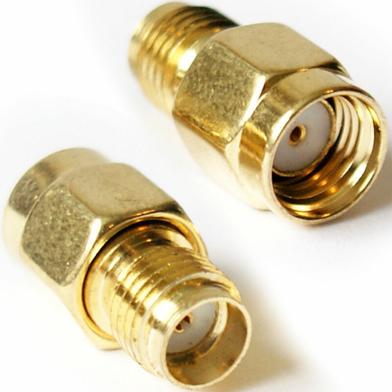 2 X Reverse Polarity SMA Male To SMA Female Adapter Converter Antenna