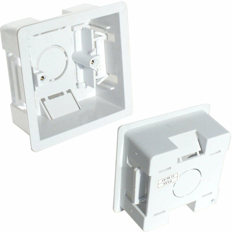 35mm Deep Single Plastic Dry Lining Back Box 1 Gang Wall Flush Mount