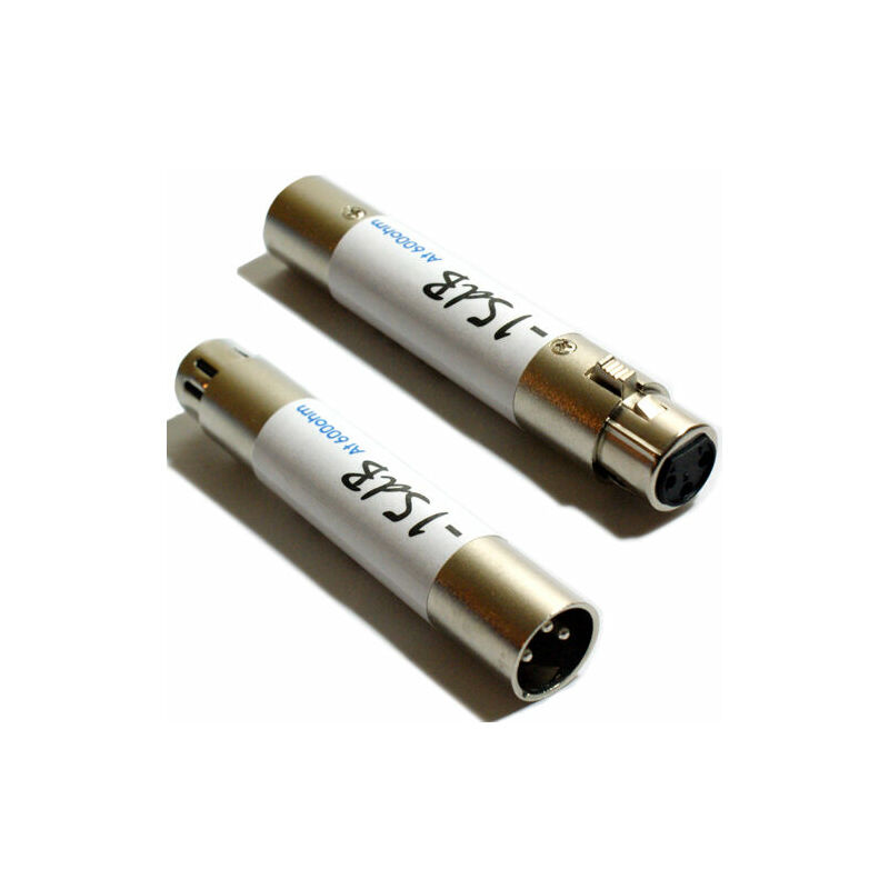 15db XLR In Line Balanced Attenuator Adapter Volume Noise Reduction