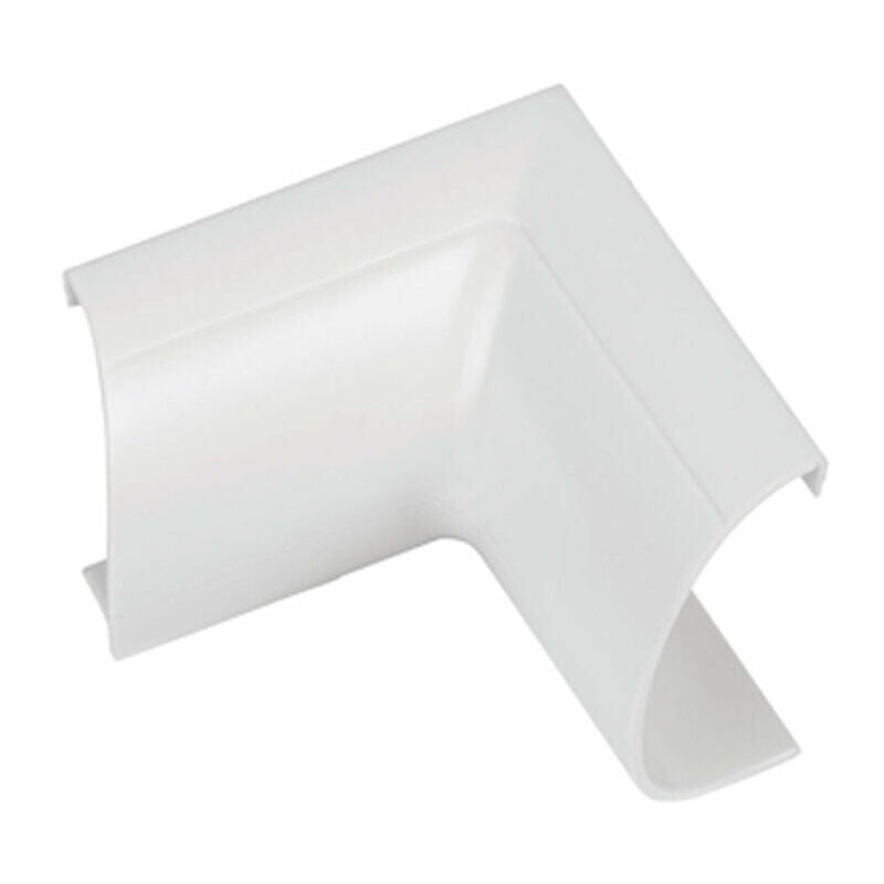 20mm x 10mm White Clip Over Internal Bend Trunking Adapter 90 Degree