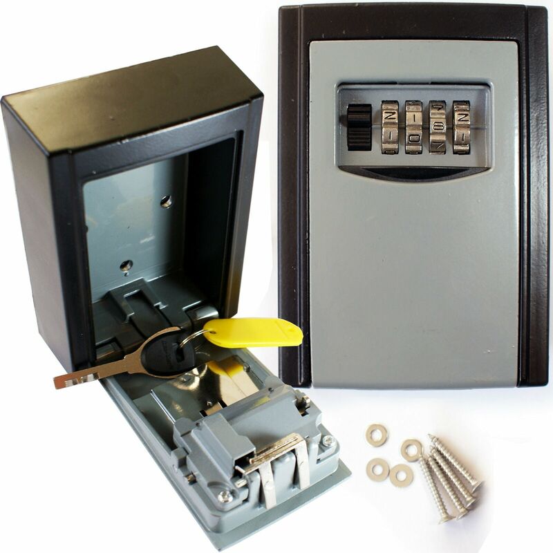 4 Digit Security Key Safe Lock Weather Resistant Outdoor Rated Wall