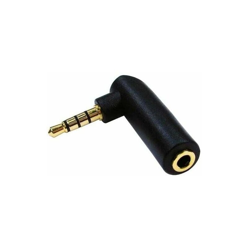 3.5mm Male Audio Stereo Jack to 3 RCA Female AV Camcorder Adapter Connector  Extension Cable 90 Degree Angled 4 Pole 5-Feet